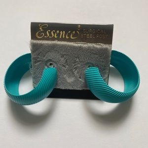 Turquoise Medium Plastic Hoops Earrings